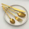Faca, Garfo e Colher Finos de Cavaleiro em Aço Inoxidável Transfronteiriços para Casa, Restaurante Ocidental, Faca e Garfo para Bife, Cabo Quadrado, Colher para Sobremesa, Bolo, Café