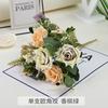 Ramo de rosas de simulación, flores falsas, adornos para sala de estar, ilustración, decoración del hogar, accesorios de boda, fábrica al por mayor de arte floral