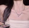 Colar Borboleta com Franja Puxável para Mulheres, Versátil, High-End, Design de Nicho, Corrente para Clavícula, Colar de Liga da Moda