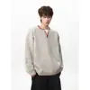 Suéter de punto de cuello en V con bloques de color, de punto falso de dos piezas, cosido a mano para hombre, marca de tendencia de invierno nueva, holgado y grueso, adecuado como capa interior