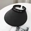 Sombrero de copa vacío de protección solar para mujer, sombrero de playa con ala grande y banda para la cabeza, sombrero de paja, novedad de verano