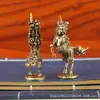 Latón Vintage Antiguo Adornos Kirin de Fuego Kirin de Fuego de un Cuerno Pequeñas Artesanías de Latón Bronce Decorativas Pequeños Adornos Lote