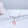 Collar de Flor Rosa de Plata de Ley 925 2025 Nueva Moda Cadena para Clavícula de Mujer Más Vendida Cadena Ligera de Lujo de Alta Gama para el Cuello