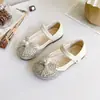 Zapatos Mary Jane para niña, nueva colección de otoño, zapatos de princesa con pedrería, bailarinas infantiles de suela blanda, adecuados para estudiantes de primaria y actuaciones, edades 6-12