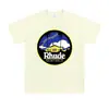 Marca de Nicho de Moda Rhude Verano Nueva Bandera de Corona Streetwear Retro Holgada Camiseta de Cuello Redondo de Manga Corta para Hombres y Mujeres
