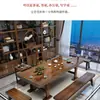 Juego de mesa de té y sillas de madera maciza, una mesa y cinco sillas, mesa de té de oficina estilo chino nuevo, juego de té para el hogar, mesa de té integrada para preparar té