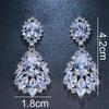 Aretes de Zircón Elegantes Personalizados de Gota de Agua con Borla de Venta Caliente Europeos y Americanos Aretes Versátiles de Moda Accesorios para Banquete de Boda para Novia