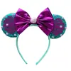Faixa de Aniversário Infantil Cabeça do Mickey, Acessórios de Cabelo Orelhas do Mickey, Laço Colorido com Lantejoulas de Letras, Fantasia para Parque de Diversões