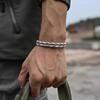 Pulsera de Bambú Tejida a Mano de Doble Capa Tailandesa para Hombre Pulsera Abierta Vintage Personalizada de Plata Tailandesa Pulsera de Aleación para Hombre