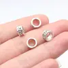 8.2X8.2X4.6Mm 0.7g Plata Antigua Aleación de Zinc Accesorios Cuentas con Agujero Grande Cuentas Espaciadoras
