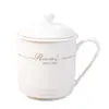 Hotel Hotel Taza Oficina Habitación Cerámica Blanco Puro Taza de Té con Tapa Taza para Beber Logotipo Impreso