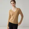 Suéter 100% cachemira pura para mujer, cuello en V, jersey otoño/invierno, suéter de punto, suave y cómodo, corte ajustado, favorecedor y adecuado como capa interior