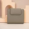 Cartera de mujer estilo coreano de cuero genuino, corta, de moda, de primera capa, de cuero genuino, tarjetero multitarjeta con cremallera, monedero de comercio exterior