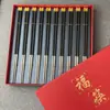 Palillos de Sándalo Morado Souvenir Estilo Chino Rojo Festivo Juego de Regalo de Palillos Listos para Grabar Venta al por Mayor