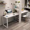 Escritorio de Computadora Sencillo, Escritorio de Lujo Ligero y Combinación de Estantería, Escritorio Doble, Escritorio de Escritura para Estudiantes y Niños con Estantería Integrada