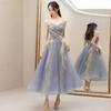 Vestidos Azules de Dama de Honor para Mejores Amigas, Nuevo Estilo Verano 2026, Sin Tirantes, Estilo Hada, Modernos, Favorecedores, Vestidos para Fiestas Anuales
