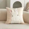 Funda de Almohada de Conejo Lindo con Bordado de Lentejuelas de Terciopelo 3D para Pascua, Dormitorio, Sala de Estar, Sofá, Casa de Huéspedes, Transfronterizo