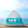 Cama Nido de Pájaro, Cama Creativa, Cama Lounge de Ratán para Exteriores, Silla de Ratán Perezosa, Redonda para Balcón, Patio, Piscina Exterior, Jaula de Pájaros, Cama Nido de Pájaro