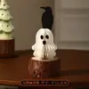Decoraciones con temática de calabaza de Halloween, disfraces de fantasma, adornos de escritorio, arreglos de escenas para tiendas y accesorios atmosféricos