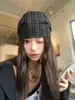 Lenço de Cabeça de Xadrez para Amarrar em Mulheres, Estilo Doce e Descolado, Gorro Pulôver de Moda Hip-Hop de Rua, Gorro Lenço de Cabeça