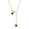 Colar com Pingente Longo de Franjas em Aço Inoxidável Venda Quente Transfronteiriça Corrente de Clavícula Dupla Camada Ouro 18K Luxo Acessível Joias de Alta Qualidade