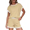 Verano 2026 Nuevo Transfronterizo Europeo y Americano Amazon Comercio Exterior Moda Casual Traje Cuello Redondo Holgado Pijama para Mujer
