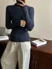 Suéter Básico de Punto de Cuello Alto 2026 Nuevo Estilo Otoño e Invierno Color Sólido Ajuste Delgado Jersey de Cuello Alto para Mujer Moderno