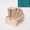 Caja de Madera Retro Marco de Madera Caja de Almacenamiento de Madera Maciza Exhibición Bolso de Supermercado Cesta de Madera Caja Rectangular de Madera Caja para Vino Tinto Estante