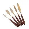 Conjunto de Raspadores para Pintura a Óleo Raspador de Arte com Cabo de Madeira Paleta para Tinta Guache Aquarela Acrílica Venda Direta da Fábrica