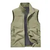Chaleco de Trabajo Color Verde Militar con Logo Personalizado, Cuello Alto, Forro de Polar, Chaleco para Uniforme de Catering, Camisa Publicitaria, Chaleco con Texto Impreso, Otoño e Invierno