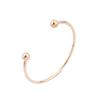 En stock pulsera de cuentas redondas abiertas de acero inoxidable se puede hacer DIY con cuentas pulsera básica familia Pan 3 mm fina 60 mm