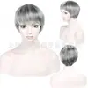 Pelucas de nuevo estilo europeo y americano, elegantes pelucas cortas gris-blancas, pelucas de pelo corto voluminoso, al por mayor