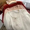 Estilo coreano Primavera y Otoño nueva ropa de exterior puro deseo dulce suave viento perezoso suelto tejido cárdigan suéter abrigo superior para mujeres