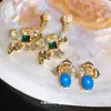 Capítulo Brillante~Aretes de Perla con Flor Incrustada de Diamantes Aguja de Plata Aretes de Estilo Corte Vintage Exquisitos Trabajos Pesados Accesorios Versátiles para Aretes