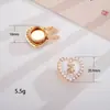 Novos Botões de Liga de Zinco Pérola Flor Rosa para Roupas Femininas Abotoaduras Pequenos Acessórios Decorativos DIY Estilo Chanel para Joias