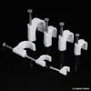 2 clavos de acero, 4-50mm clips de plástico de nylon cuadrados y redondos para cables, clavos fijadores de cables de teléfono y red, y abrazaderas para cables.