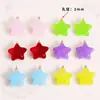 Colgante de estrella de cinco puntas de acrílico de 24 mm en color caramelo, hecho a mano, para llavero, bolso, accesorios de joyería al por mayor