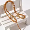 Cuerda de piña gruesa de color amarillo tierra con colgante de hebilla, hilo para collar, tejido a mano DIY, colgante para el cuello, collar de joyería con piedra de jade amarillo