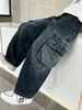 Jeans de Mezclilla de Trabajo de Otoño para Niños 2026 Nuevo Estilo Genial Estilo Urbano para Niños Medianos y Grandes Pantalones Largos de Pierna Recta de Primavera y Otoño Modernos