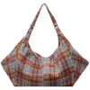 Bolso Retro Nuevo para Mujer Elegante de un Solo Hombro Cuadros para Viajes Diarios Gran Capacidad Relajado Bolso 2026 Versátil Mochila Bolso Tote
