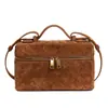 Nueva Versión Mate de Otoño de Bolso Caja Tejido Puro Hecho a Mano con un Toque de Lujo, Adecuado para Llevar en la Mano, al Hombro y Cruzado, Bolso Tipo Lonchera Tridimensional para Mujer