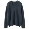 Suéter de Punto Grueso con Cuello en V de Mezcla de Seda y Cachemira, Manga Larga, para Mujer, Hilo Suave, Camiseta Base, Nuevo Otoño/Invierno 2026