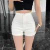 Shorts de Verano de Cintura Alta Sexy Ajustados al Cuerpo Pantalones Durazno Adelgazantes Ajustados Elásticos Altos Pantalones Cortos Negros Tipo Legging Super Cortos para Usar al Aire Libre