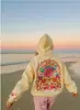 Exportação Dropshipping Amazon Tamanho Europeu Mangas Caídas Com Fio Casual Estampado 2D Moletom com Capuz Feminino P-5XG