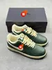 Zapatillas AIR FORCE 1 de caña baja para hombre y mujer, suela gruesa, color verde oscuro, piel con textura de guijarro