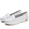 Zapatos de enfermera de piel de vaca 2024 Zapatos casuales blancos con cámara de aire de piel de vaca para mujer Zapatos de trabajo para hospital Zapatos para mujer Zapatos para mamá Venta al por mayor