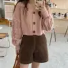 Novo suéter feminino estilo coreano e japonês para outono e inverno, design solto, jaqueta cardigã de tricô curta com decote V de nicho, roupas femininas da moda