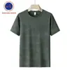 Nova Camiseta Masculina de Verão Elegante com Estampa Ice-Feel Leve e Respirável Elástica de Seda de Gelo Manga Curta Casual Versátil Roupas Masculinas