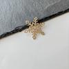 Floco de Neve Cruzado em Forma de Diamante com Pó Dourado Acessórios Decorativos para Joias de Natal Transfronteiriças Acessórios de Cabelo Grampos de Cabelo Sapatos e Meias Estoque Pronto Lote