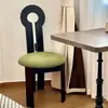 Cadeira de jantar vintage de madeira maciça estilo francês, cadeira de designer de maquiagem para casa de meados do século, cadeira chave minimalista nórdica